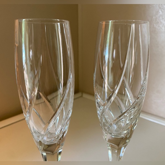 Mikasa hand blown crystal wine/champagne flutes/glasses “Olympus” from Slovenia - Picture 6 of 10